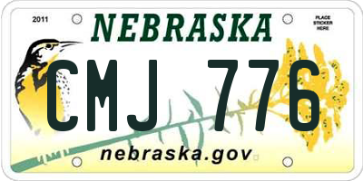 NE license plate CMJ776