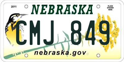NE license plate CMJ849