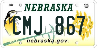 NE license plate CMJ867