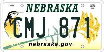 NE license plate CMJ871