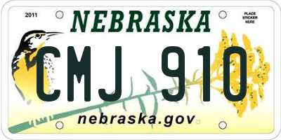 NE license plate CMJ910