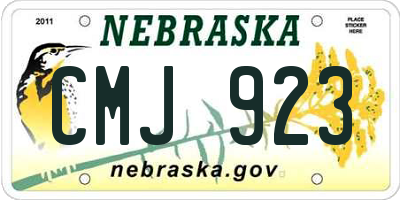 NE license plate CMJ923