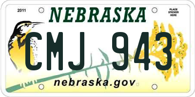 NE license plate CMJ943