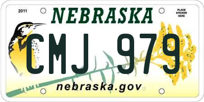 NE license plate CMJ979