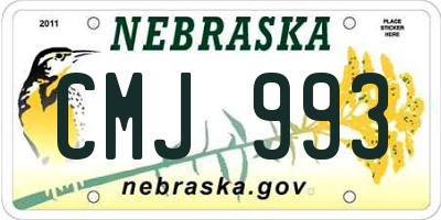 NE license plate CMJ993