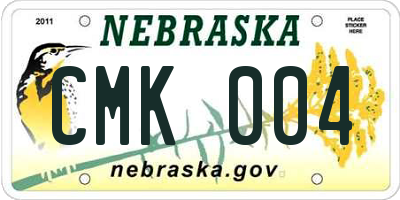 NE license plate CMK004
