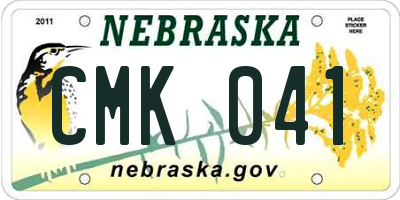 NE license plate CMK041