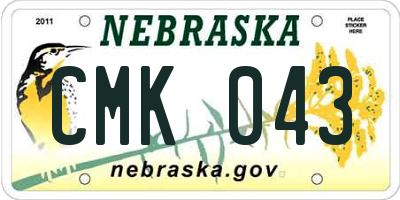 NE license plate CMK043