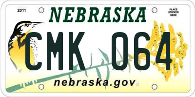 NE license plate CMK064