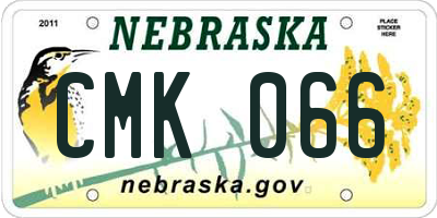 NE license plate CMK066