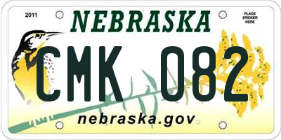 NE license plate CMK082