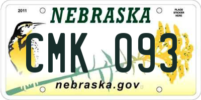 NE license plate CMK093