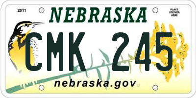 NE license plate CMK245