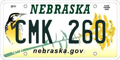 NE license plate CMK260