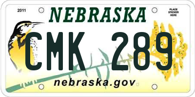 NE license plate CMK289