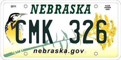 NE license plate CMK326