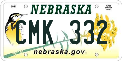 NE license plate CMK332