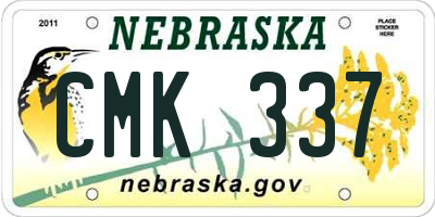 NE license plate CMK337