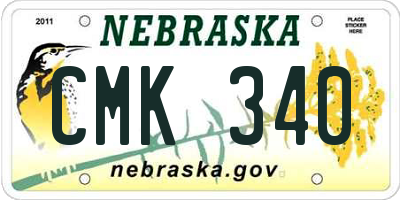 NE license plate CMK340