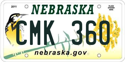 NE license plate CMK360