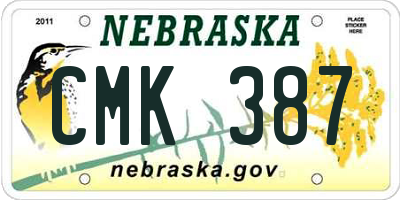 NE license plate CMK387