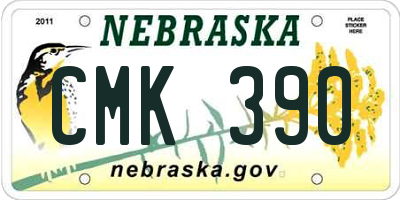 NE license plate CMK390