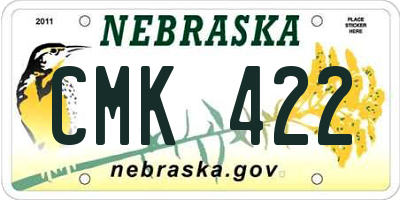 NE license plate CMK422