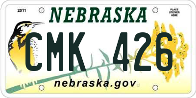 NE license plate CMK426