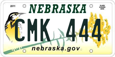 NE license plate CMK444