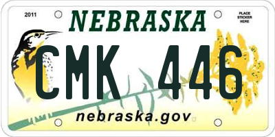 NE license plate CMK446