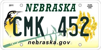 NE license plate CMK452