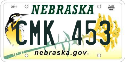 NE license plate CMK453