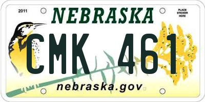 NE license plate CMK461