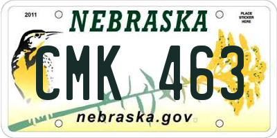 NE license plate CMK463