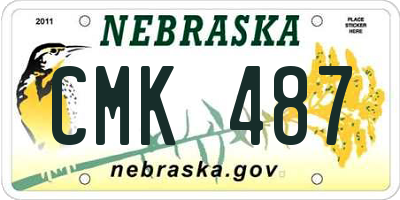 NE license plate CMK487