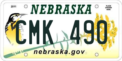 NE license plate CMK490