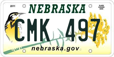 NE license plate CMK497