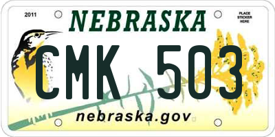 NE license plate CMK503
