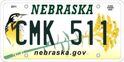 NE license plate CMK511