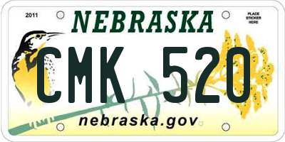 NE license plate CMK520