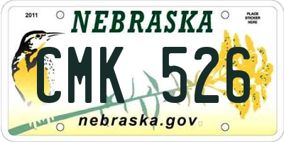 NE license plate CMK526