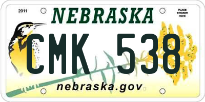 NE license plate CMK538