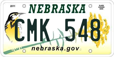 NE license plate CMK548