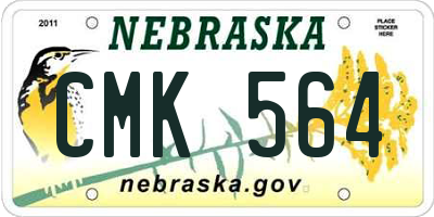 NE license plate CMK564