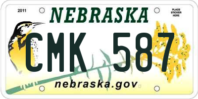 NE license plate CMK587