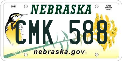 NE license plate CMK588