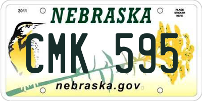 NE license plate CMK595
