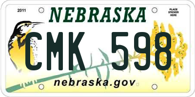 NE license plate CMK598