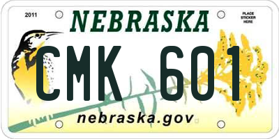 NE license plate CMK601