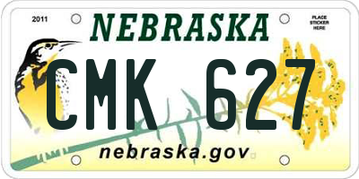 NE license plate CMK627